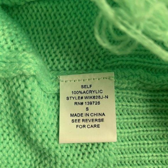 Wild Honey Neon Green Distressed Sweater Hoodie - Picture 11 of 11